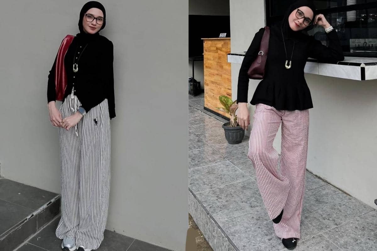 9 Mix and Match Striped Pants ala Lisna Feri, Chic Attractive!