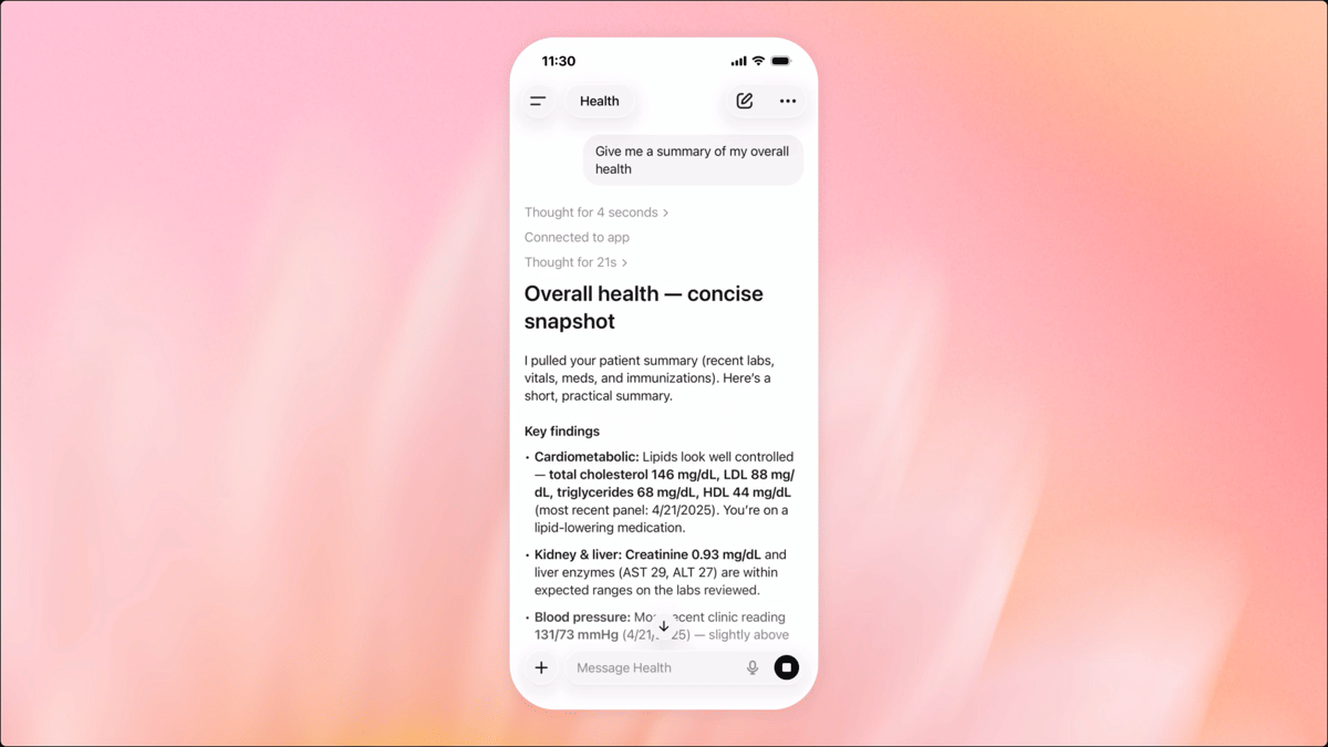 ilustrasi konsultasi informasi kesehatan di ChatGPT Health