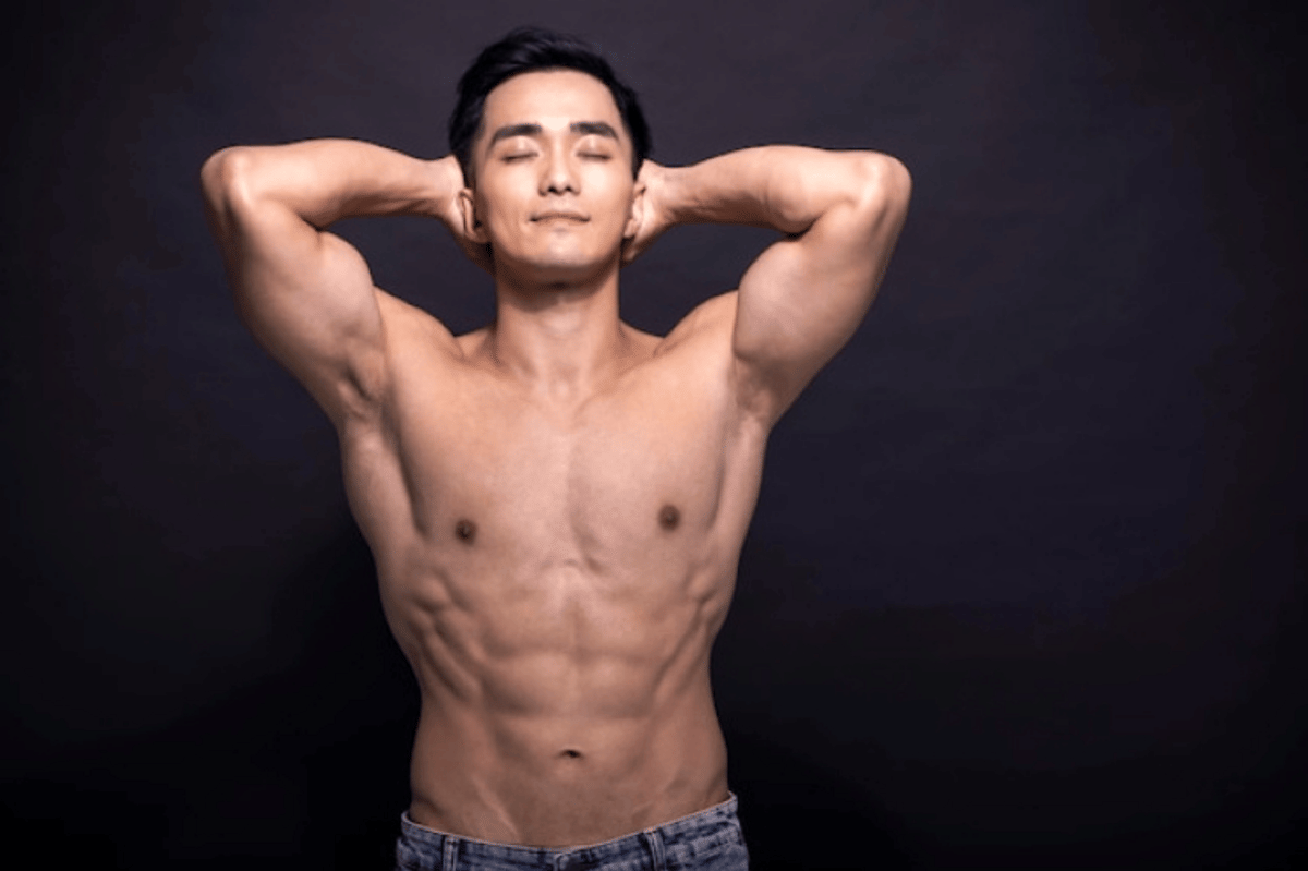 ilustrasi pria dengan badan V shape