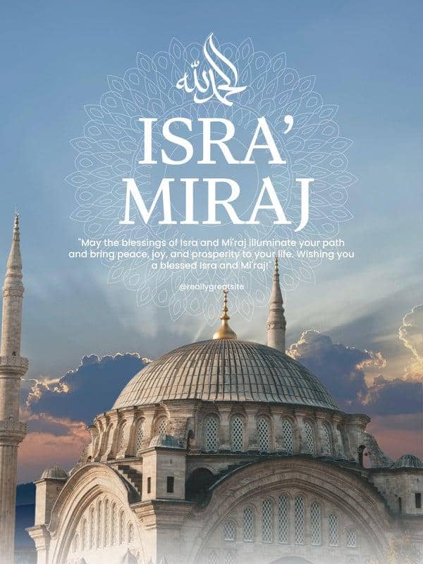 Ilustrasi poster Isra Miraj 2026 (Canva/By MoonBeams)