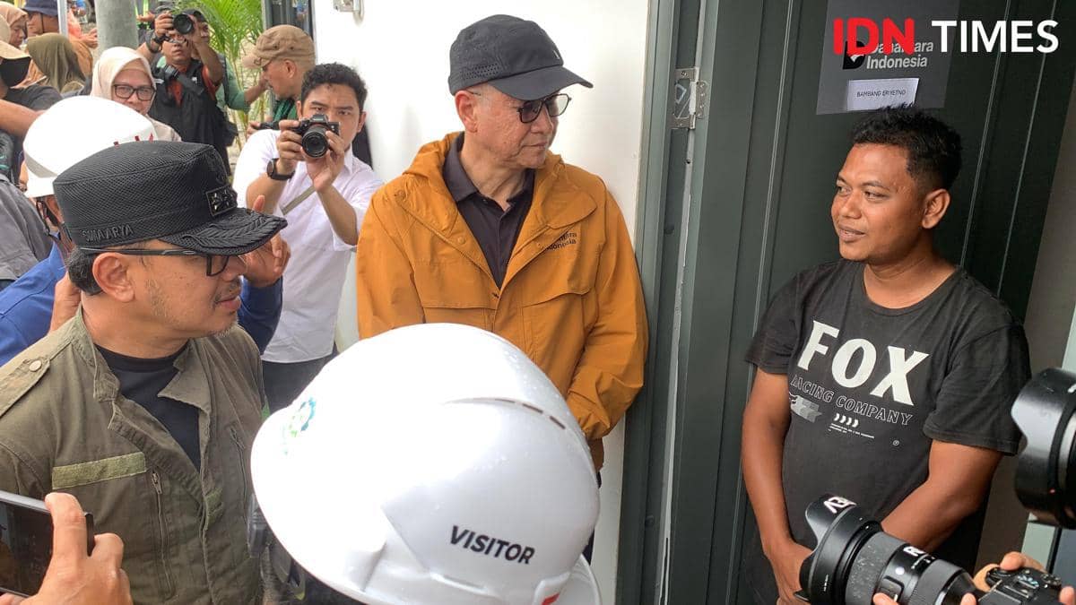 Warga Aceh Tamiang mulai menempati hunian sementara Danantara, Kamis (8/1/2026) (IDN Times/Doni Hermawan)