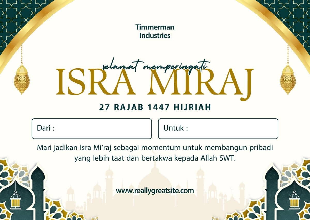Ilustrasi kartu ucapan Isra Miraj 2026 (Canva/By Cwan's Studio)