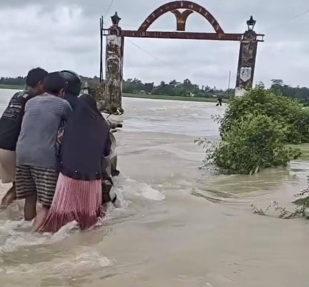 Kondisi banjir di Belitang III Kabupaten OKU Timur.