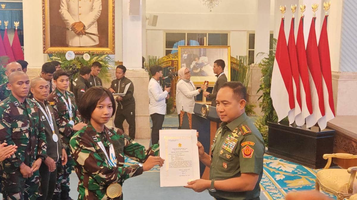 Puluhan TNI Peraih Medali di SEA Games 2025 Naik Pangkat