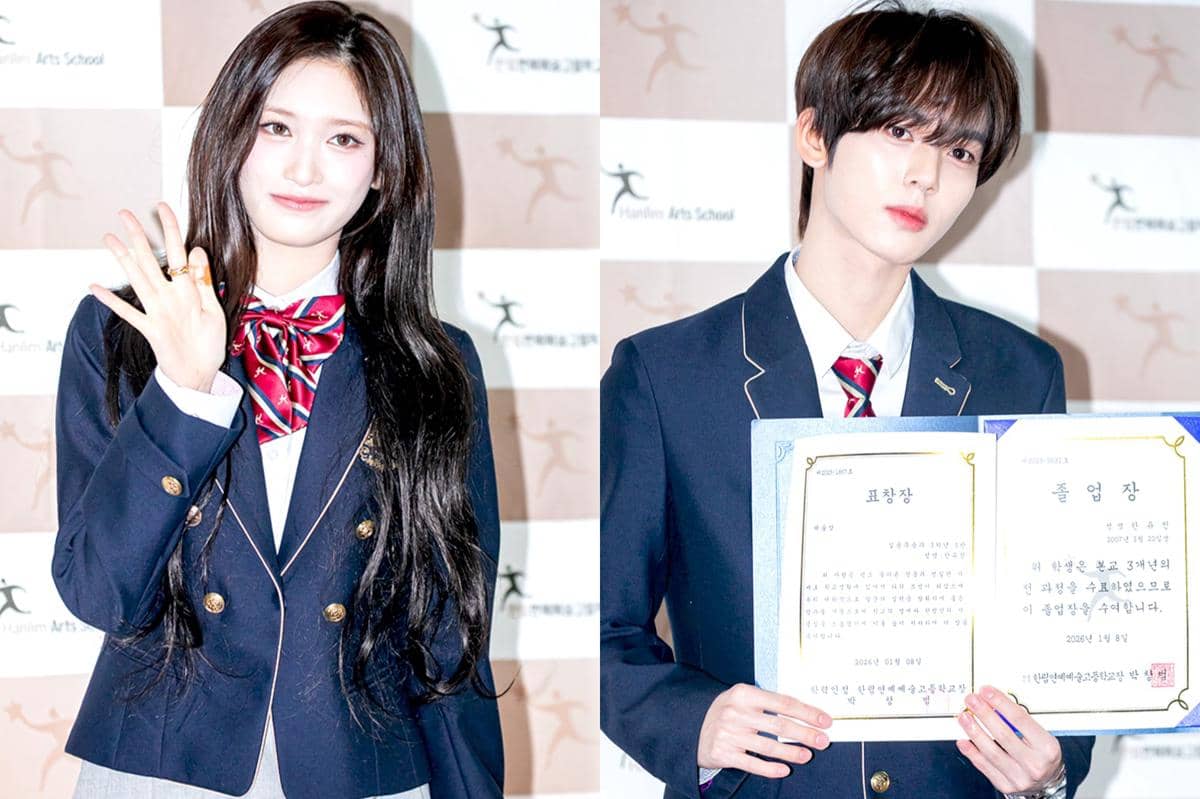 potret Leeseo IVE dan Han Yujin ZEROBASEONE