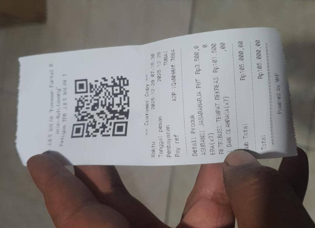 Tiket retribusi Obwis di Gunungkidul yang diduga diselewengkan oleh petugas TPR. (Dok. Istimewa)