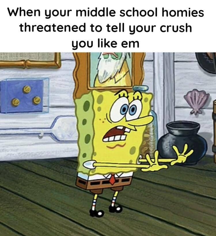 meme SpongeBob tentang gebetan