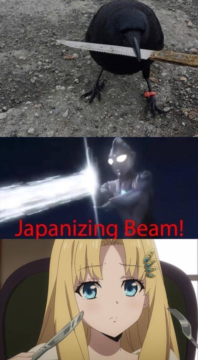 meme anime tentang burung gagak