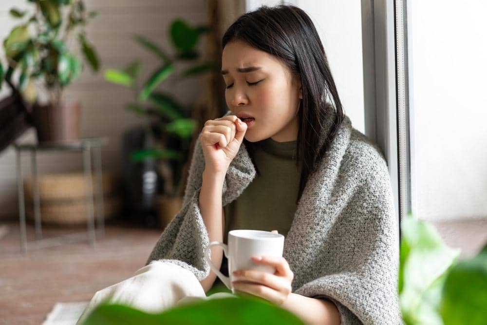 Seorang perempuan sedang menderita super flu