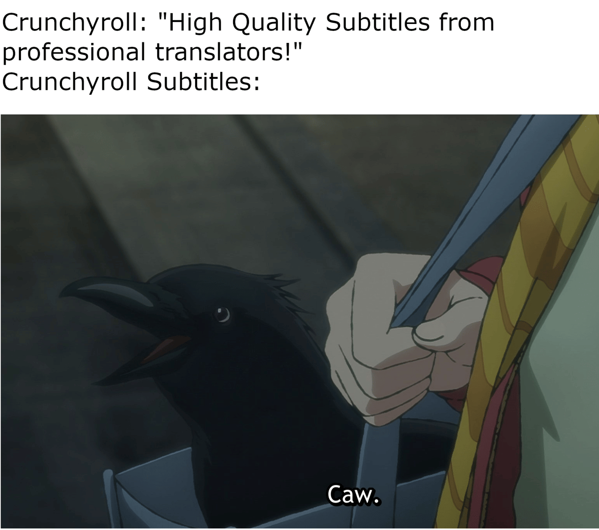 meme anime tentang burung gagak