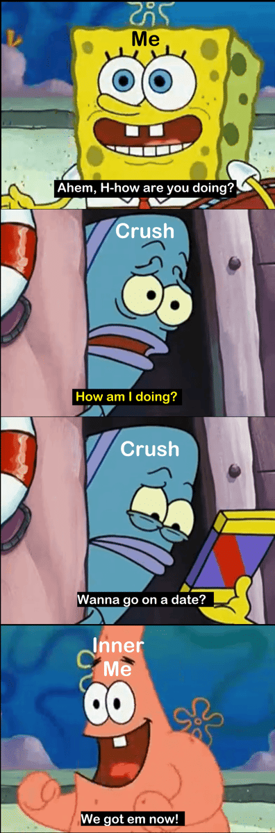 meme SpongeBob tentang gebetan