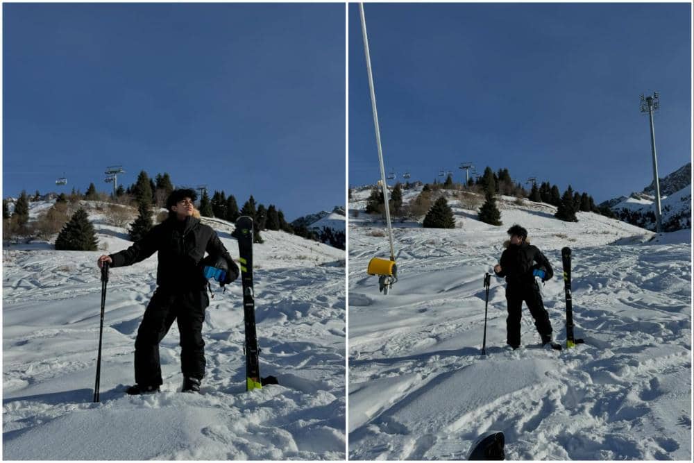 Fateh Halilintar main ski di Kazakhstan