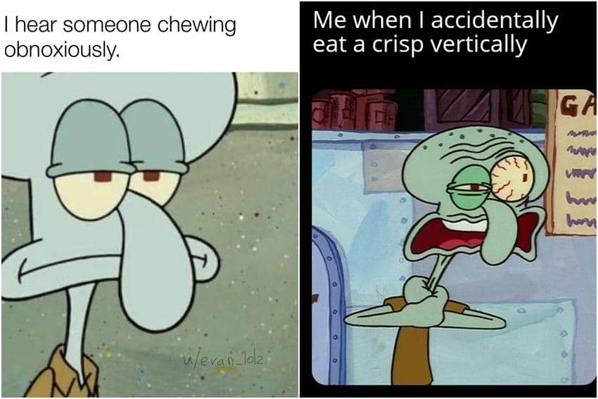 kolase meme SpongeBob tentang mengunyah