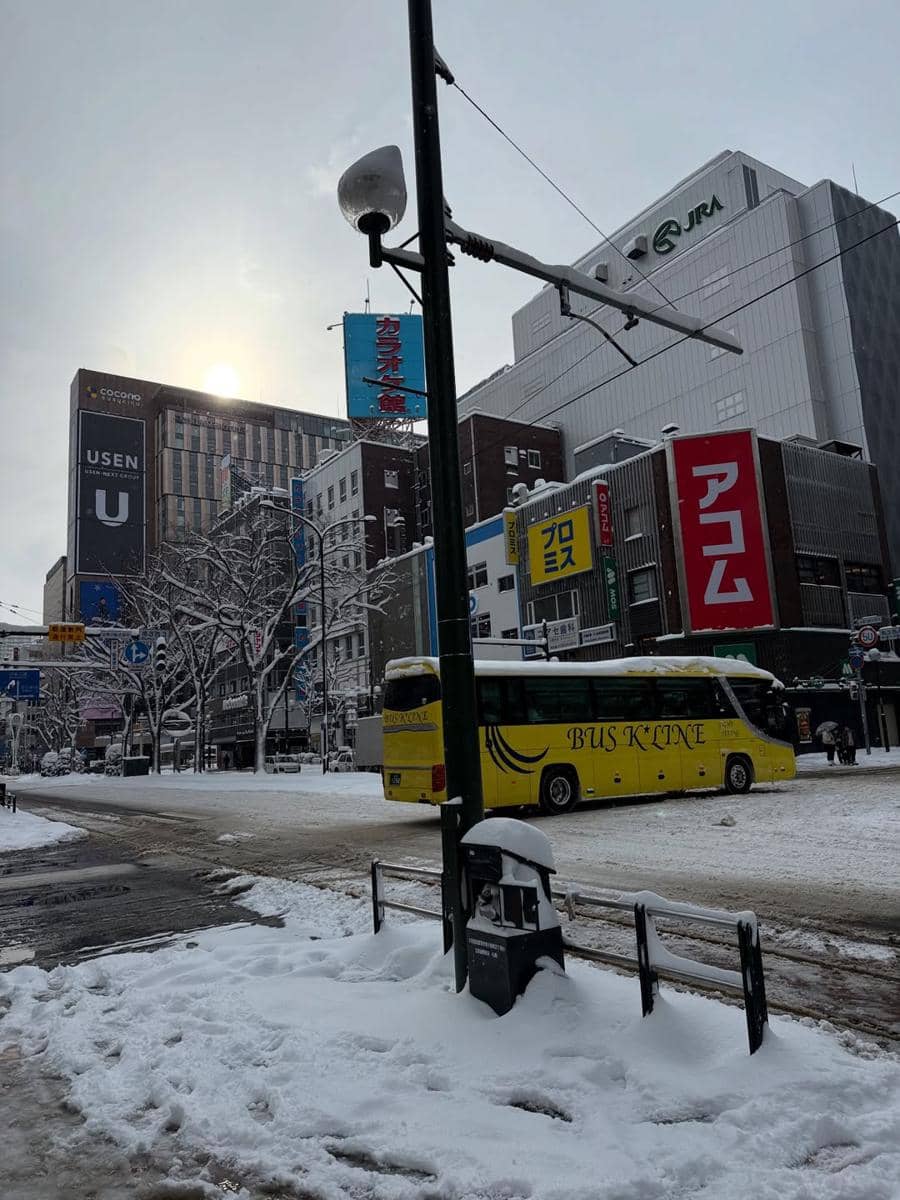 Keluarga Meisya Siregar jalan-jalan di Kota Sapporo.