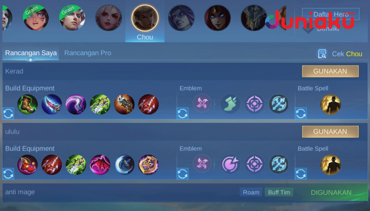 Build Chou Mobile Legend 2025