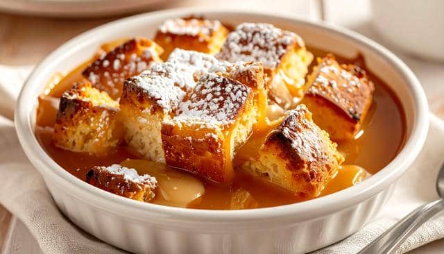 ilustrasi brioche bread pudding