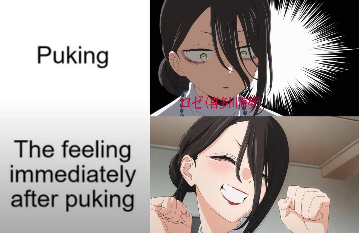 meme anime tentang muntah