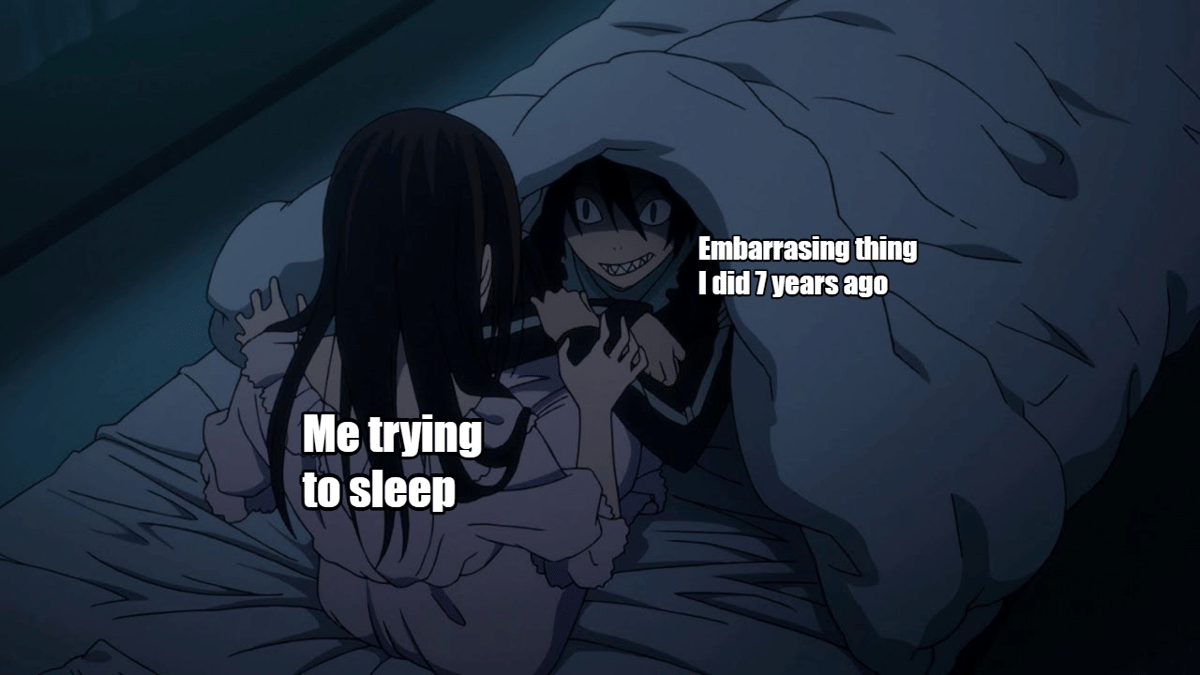 meme anime tentang berusaha tidur