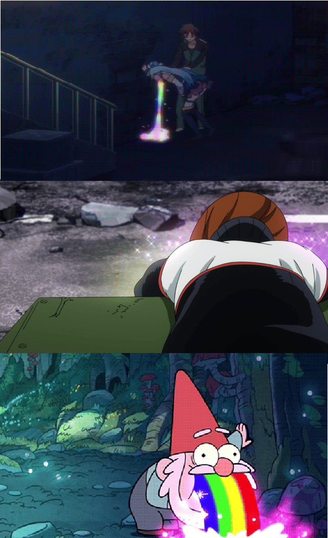 meme anime tentang muntah