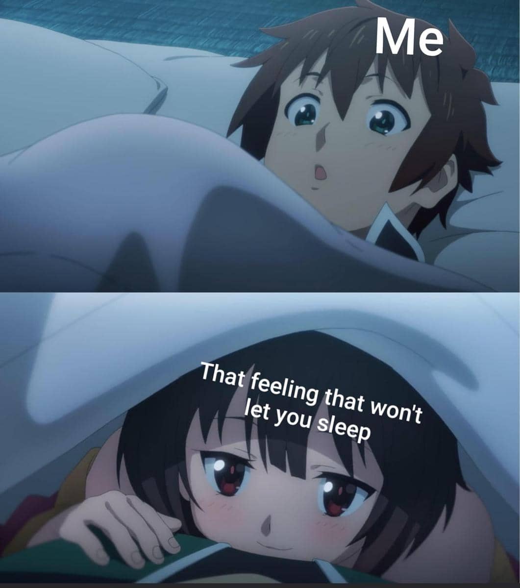 meme anime tentang berusaha tidur