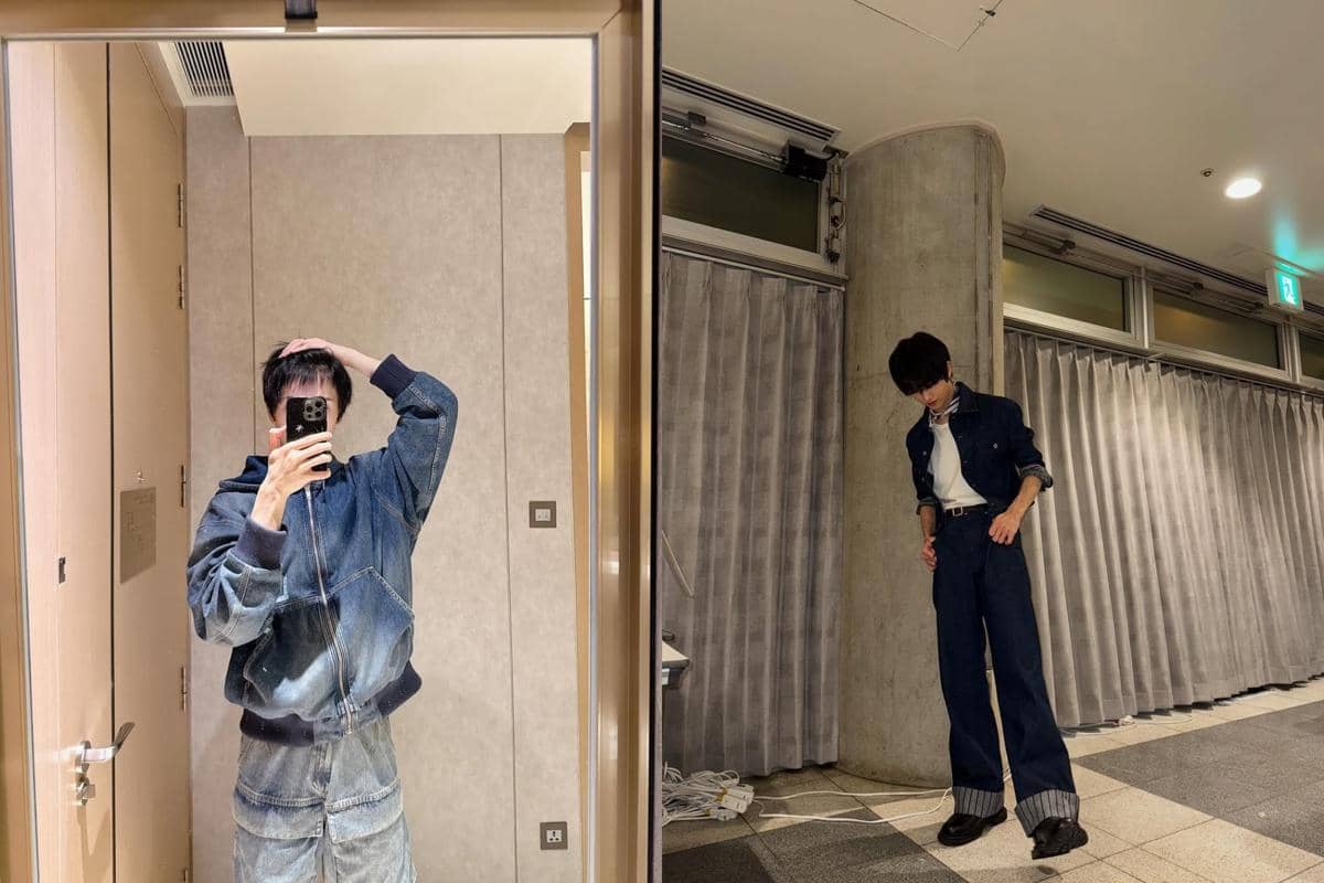 Jisung NCT mengenakan celana jeans