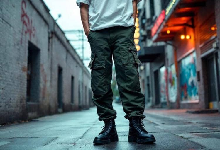 ilustrasi pria menggunakan cargo pants