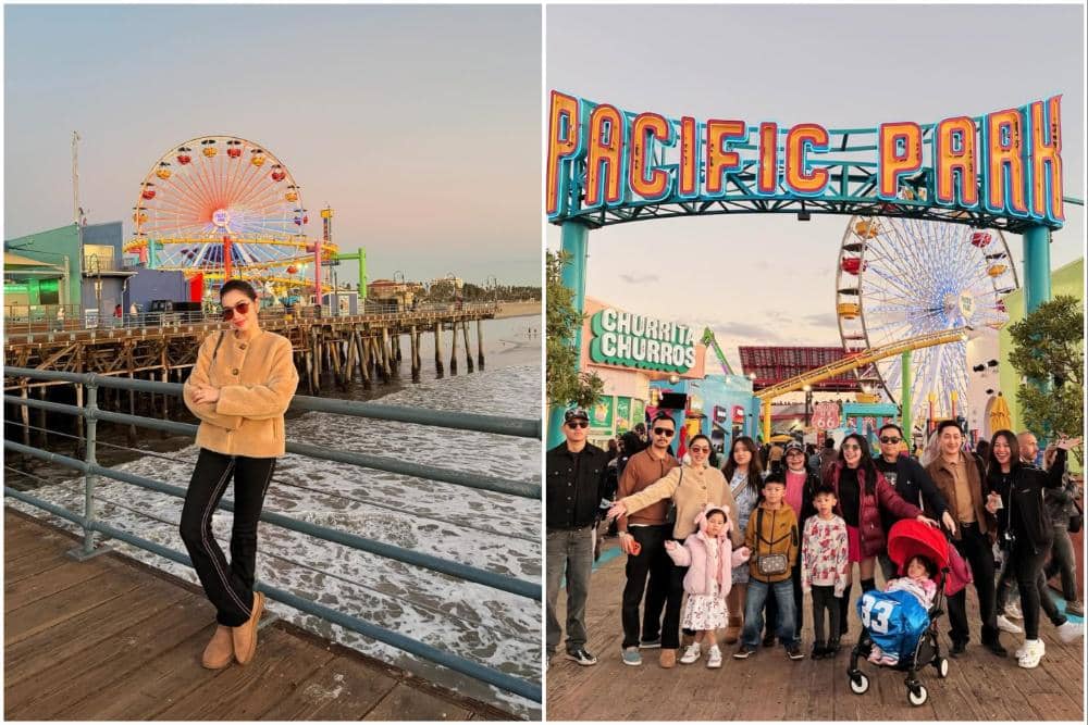 Angel Karamoy dan keluarga jalan-jalan di Santa Monica