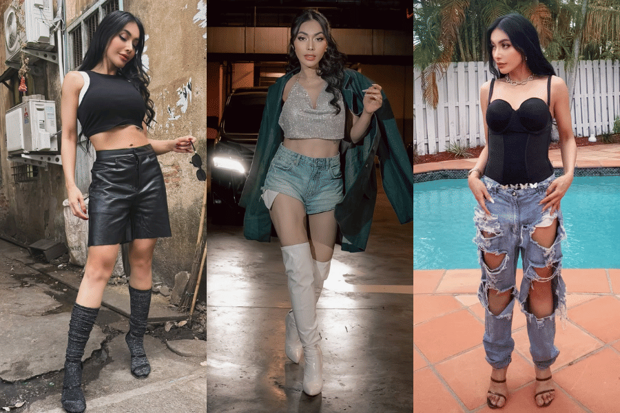 padu padan outfit ala Denada