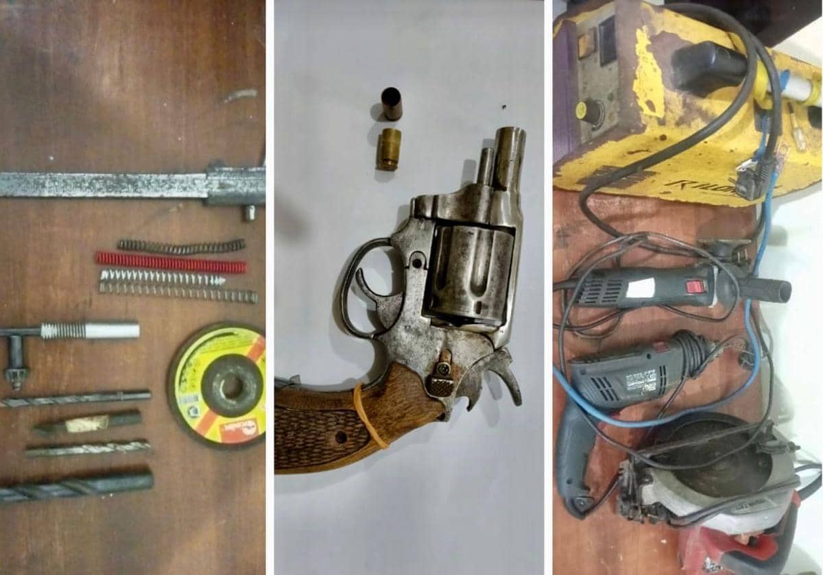 Barang bukti hasil penggerebekan rumah dijadikan home industry di Lampung Tengah. 