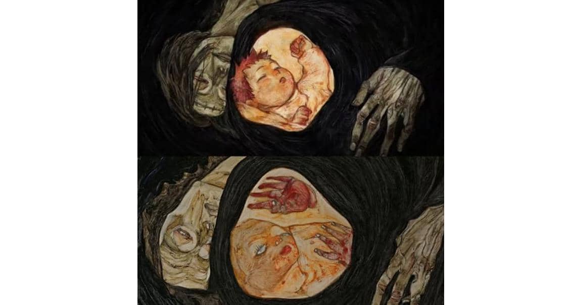 Referensi lukisan Yuji dan ibunya - Jujutsu Kaisen & Dead Mother