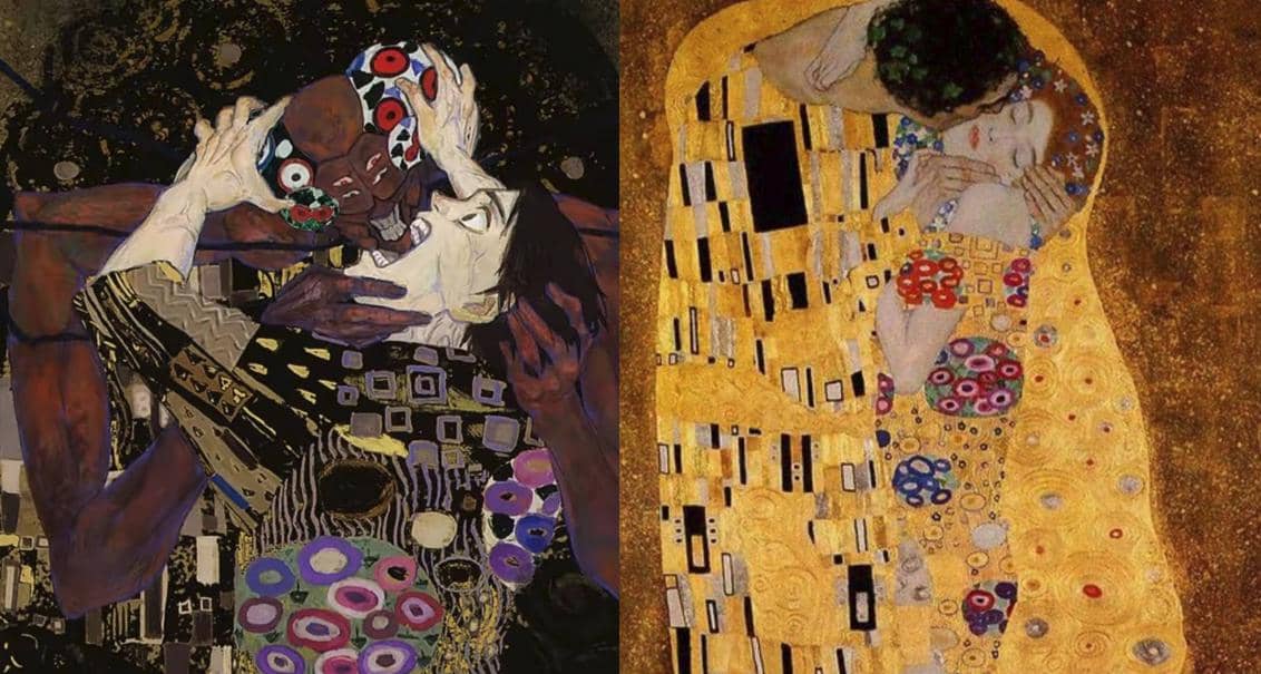 Parodi Yuta dan Kurorusushi ke lukisan The Kiss - Jujutsu Kaisen S3