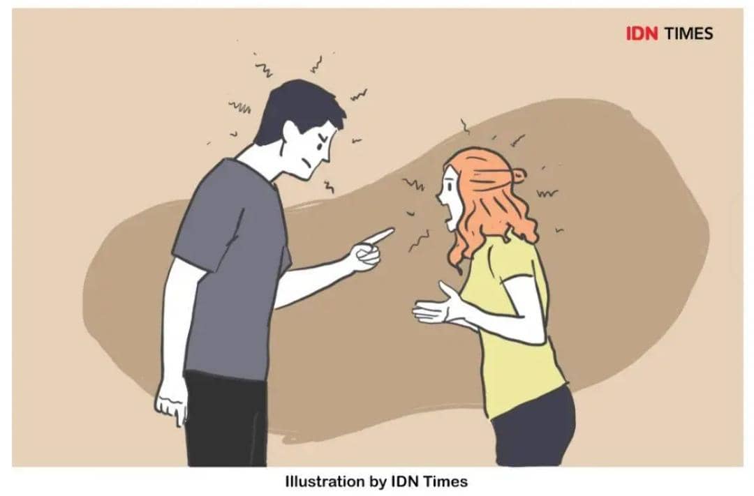 Ilustrasi pertengkaran pasangan kekasih