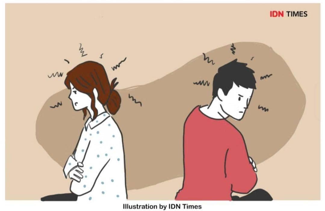 Ilustrasi pertengkaran pasangan kekasih