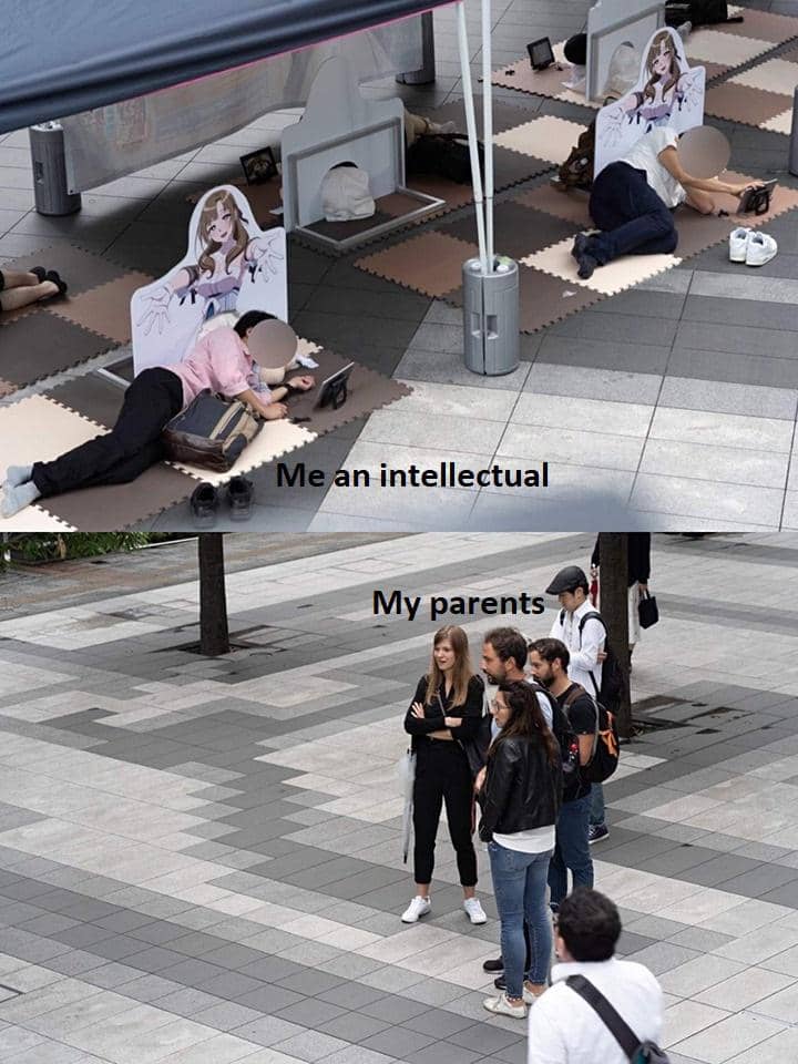 meme anime tidur di pangkuan