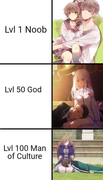 meme anime tidur di pangkuan