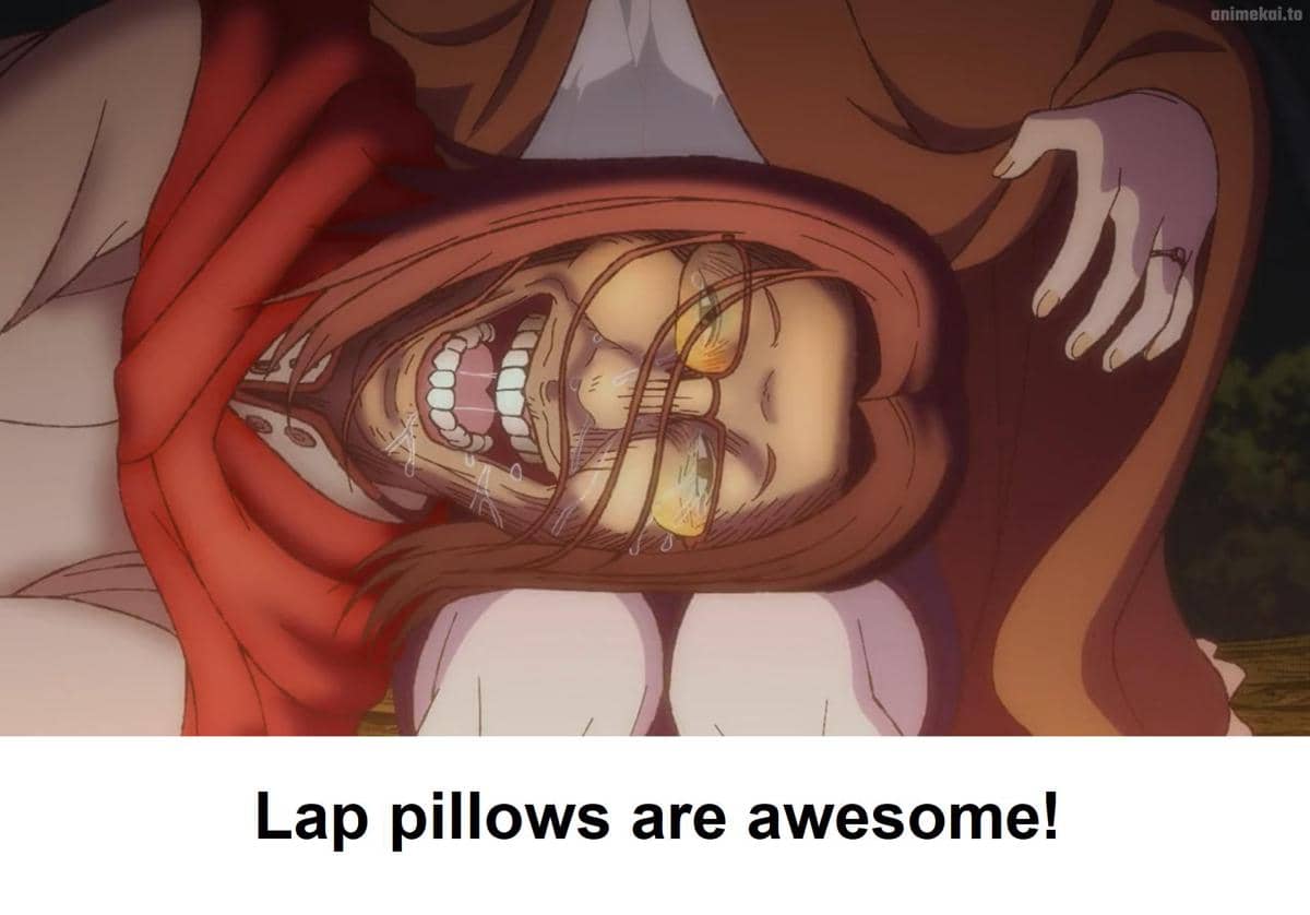 meme anime tidur di pangkuan