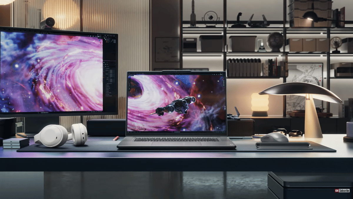 ilustrasi tampilan PC Lenovo Yoga Aura Edition 