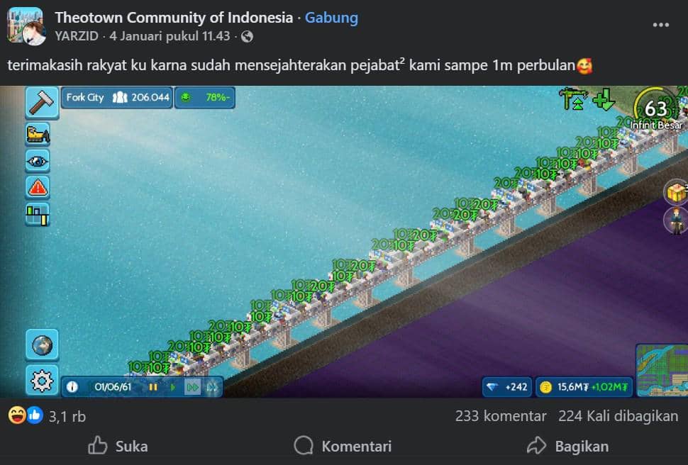 curhatan pemain Theotown