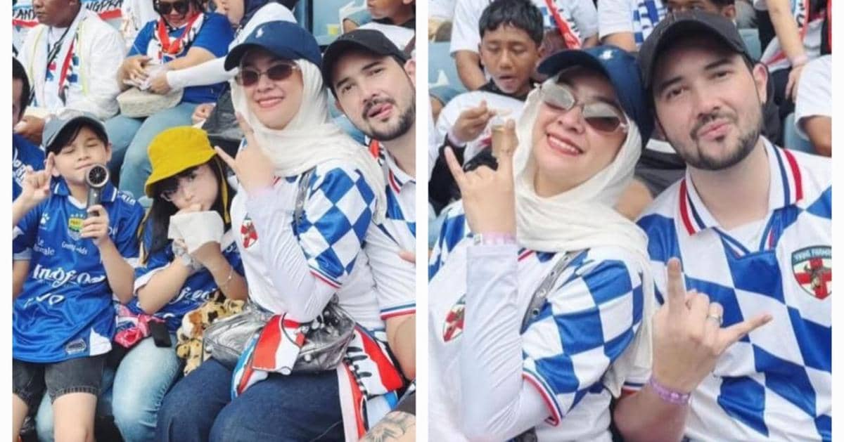 Aryani Fitriana dan Keluarga Nonton Persib vs Persija di GBLA