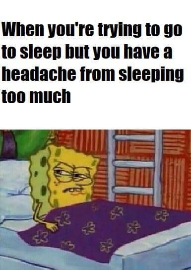 meme SpongeBob tentang sakit kepala
