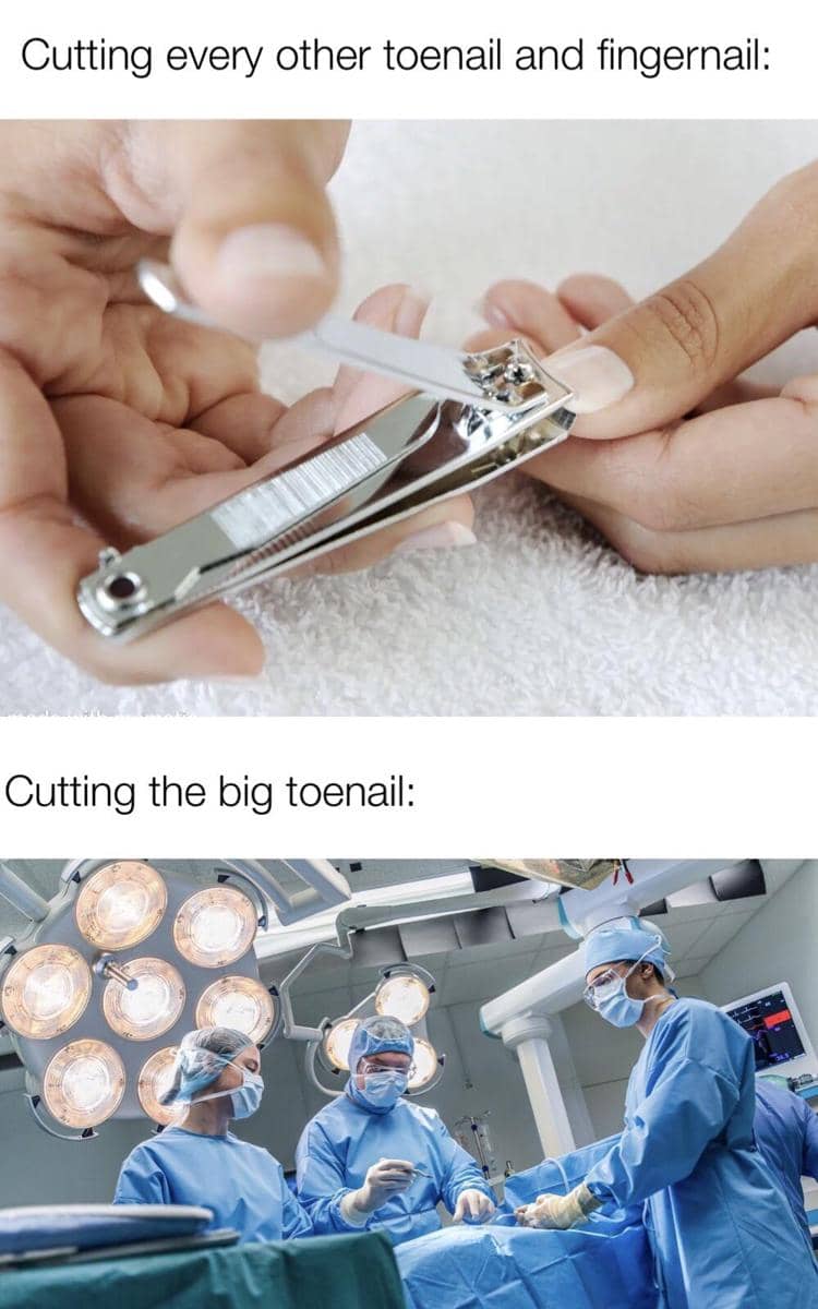 meme kocak tentang jempol kaki