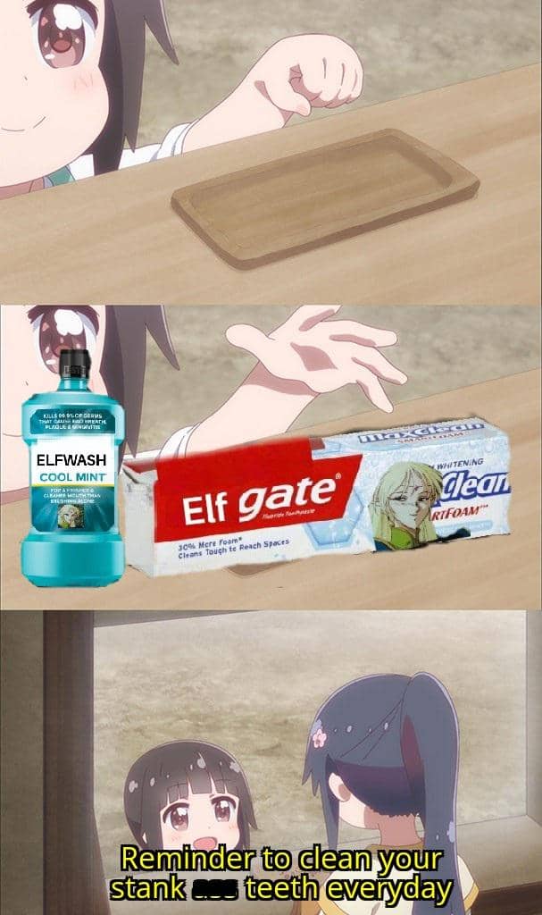 meme anime tentang sikat gigi