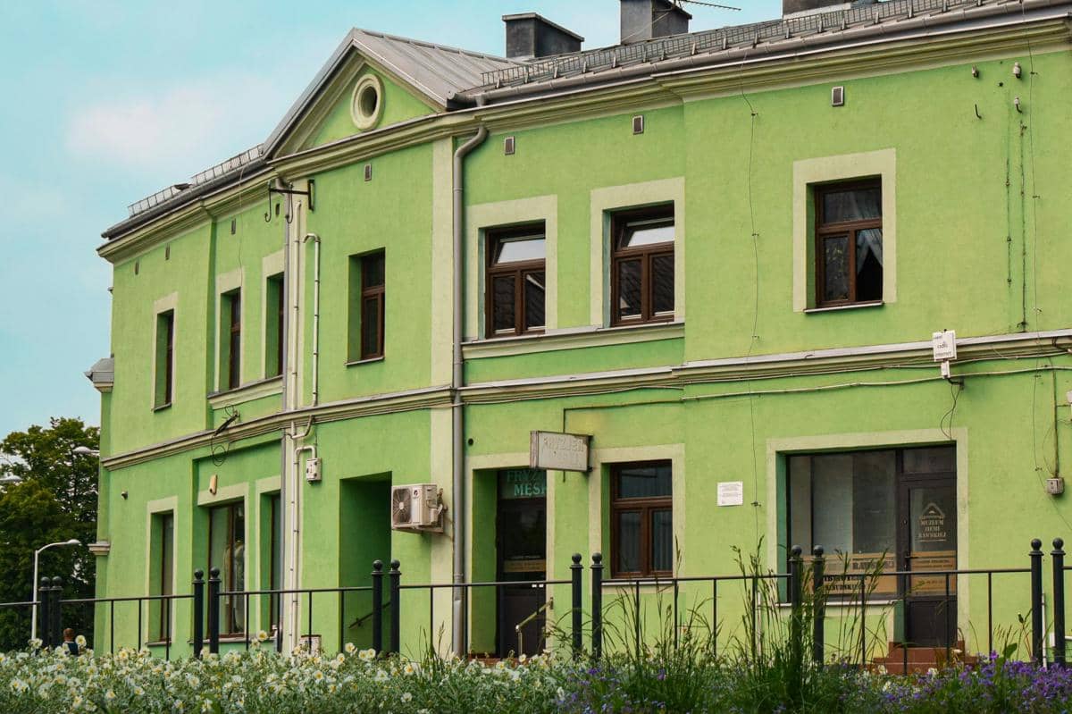 Ilustrasi rumah warna hijau zaitun