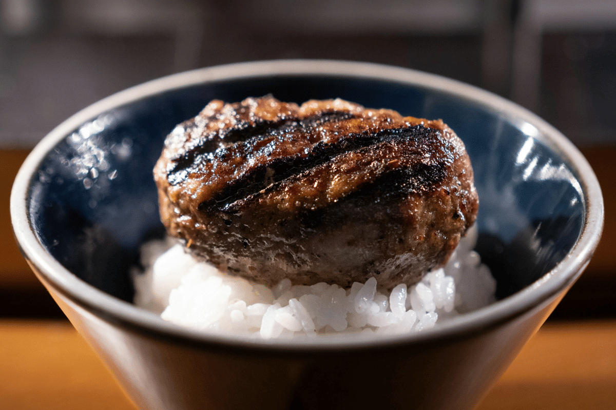 ilustrasi hamburger steak pepper rice