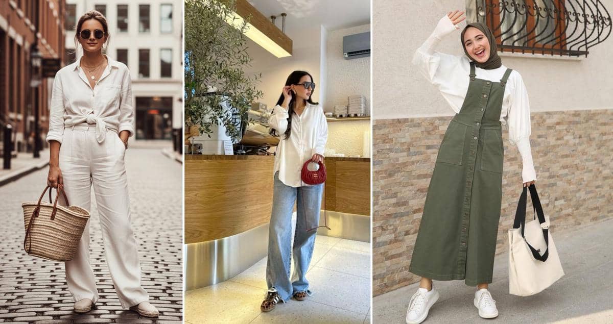 Ilustrasi outfit serba putih