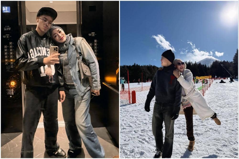 Angelina Sondakh liburan bareng Keanu Massaid ke Jepang