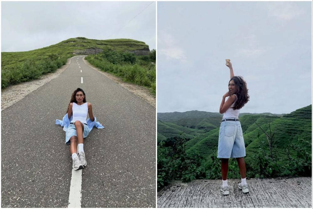 Novia Bachmid menikmati pemandangan Tanarara, Sumba Timur.