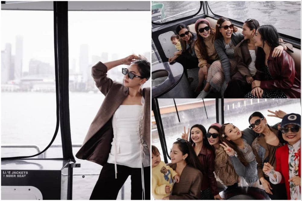 Jessica Mila menikmati wisata Melbourne River Cruises.