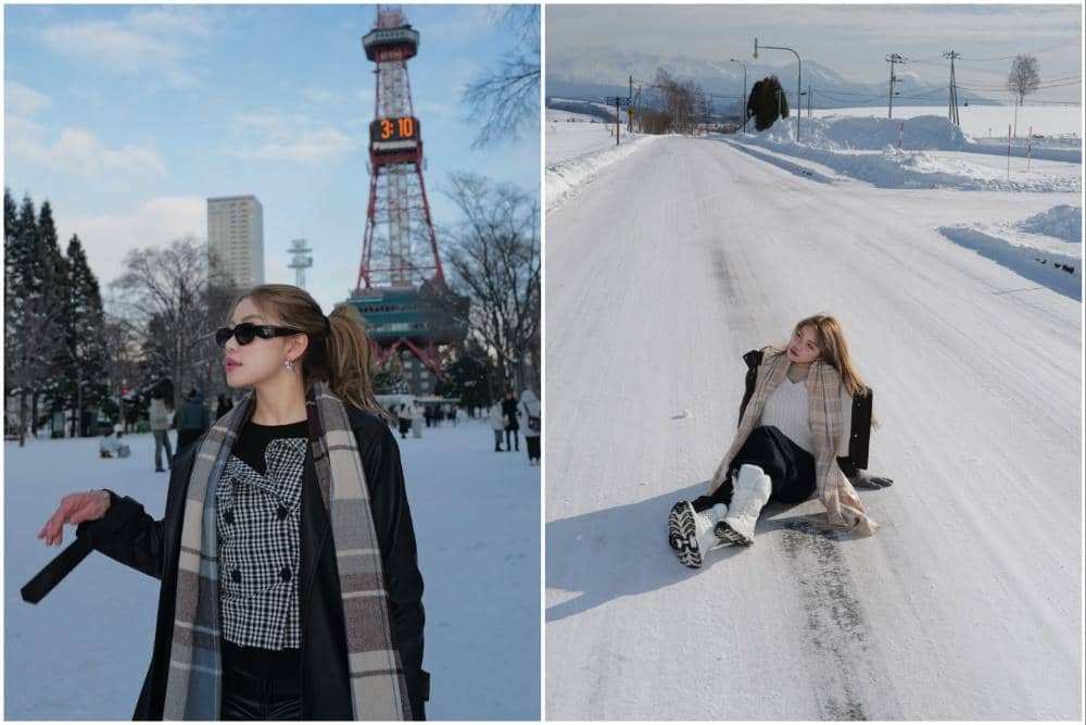 Regina Phoenix puas bermain salju di Sapporo