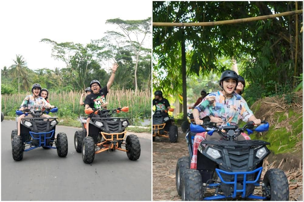 Ashanty dan keluarga main ATV di Magelang